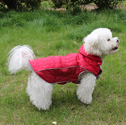 Joydaog Fleece Dog Hoodie For Small Dogs Super Warm Puppy Jacket For Cold Winter Dog Coats,Red S #TOP7