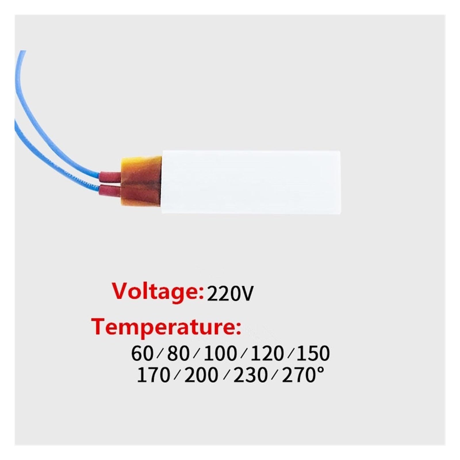 Element grzejny PTC 1 szt. 220 V Stała temperatura Grzałka z aluminiową powłoką 60 * 21 mm(220V 170C 90W)