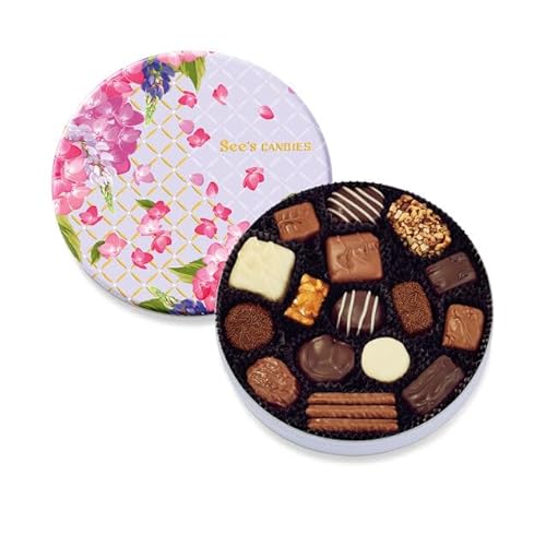 See's Candies Springtime Joy Tin - Assorted Premium Chocolates & Truffles in Keepsake Gift Box, 11.3 oz