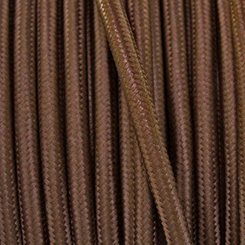 smartect Braided Cable, Brown, 50 Metres 3 Core Electrical Cable (3 x 0.75mm²) Vintage Fabric Electrical Wire for your DIY project - Image 3
