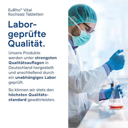 Kochsalz-Tabletten | Hochdosiert mit 1000 mg Natriumchlorid | Vorratspackung mit 100 Tabletten | Vegan | Ohne Zusatz- und Hilfsstoffe | Laborgeprüfte Qualität aus Deutschland