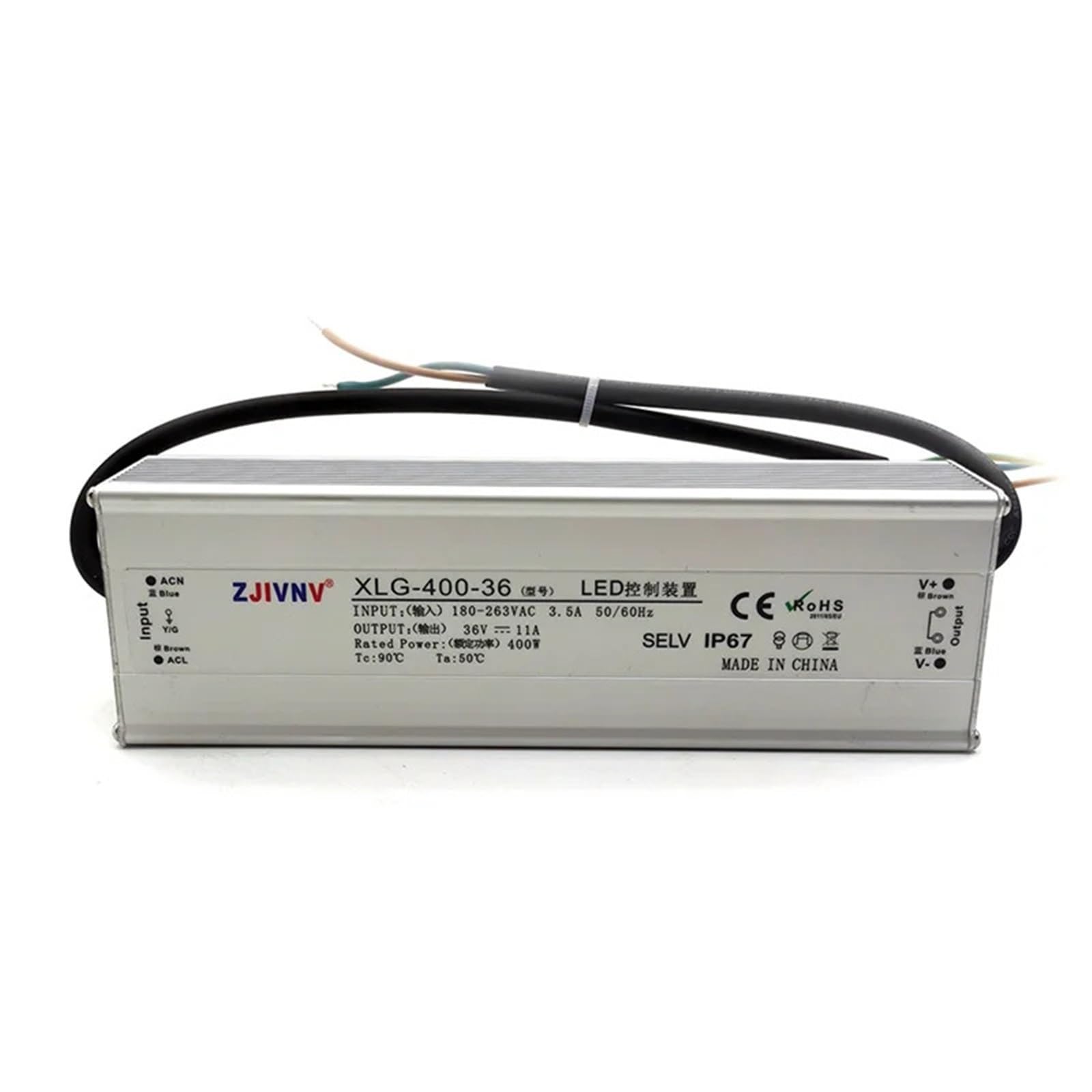 BRODEFUP 400W LED Waterproof IP67 Switching Power Supply Lighting Transformers AC 180-263VAC to DC 24V 36V 45V 48V XLG-400(45V)