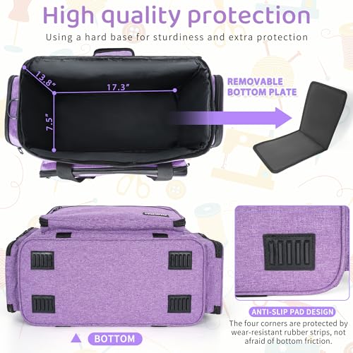 Image of Sewing Machine Carrying Case with Multiple Storage Pockets Large Capacity, Universal Tote Storage Bag Compatible with Most Standard Singer, Brother, Janome