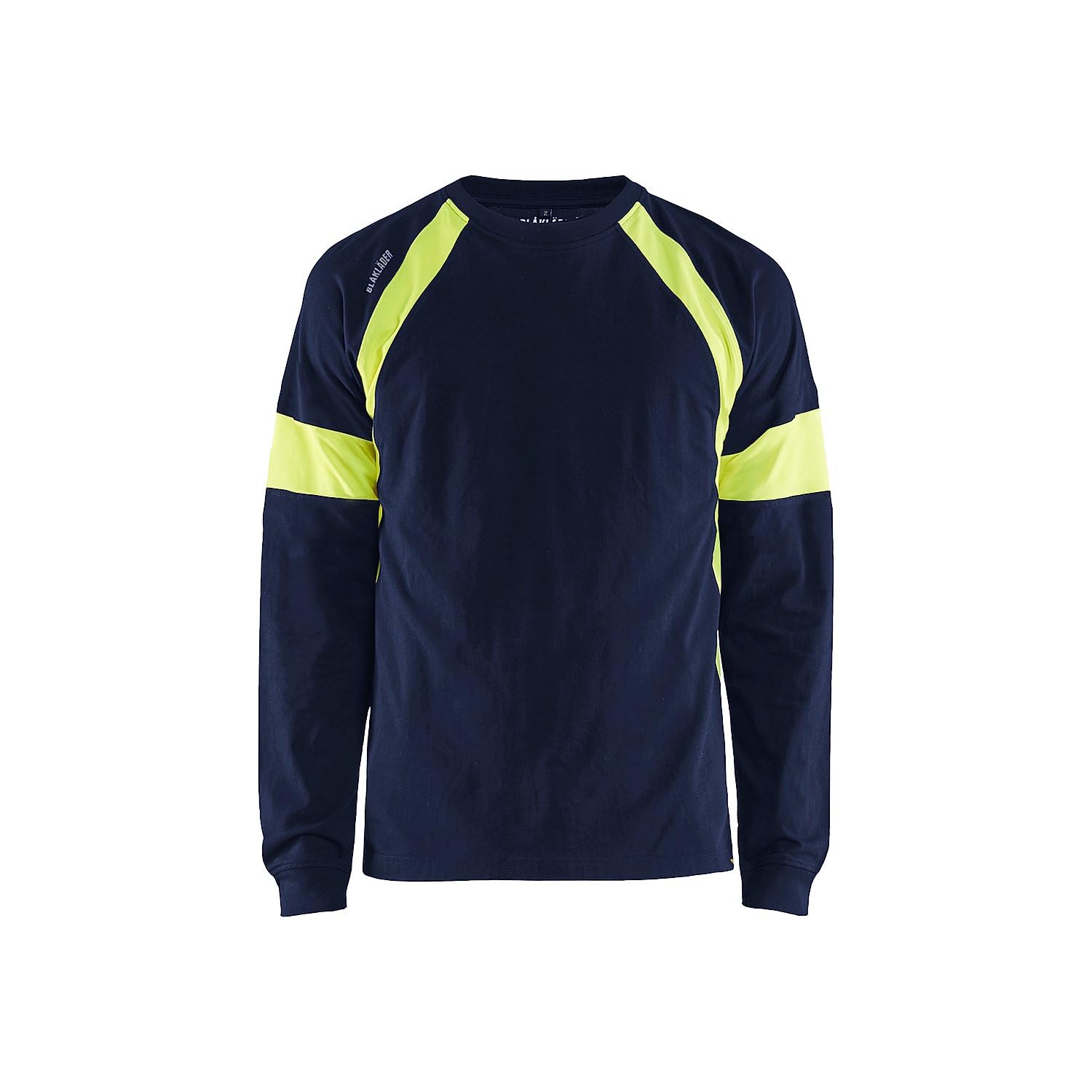 Camiseta de trabajo manga larga de alta visibilidad marino y amarillo en talla grande 6XL 2