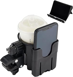 Universal Cup Holder for Stroller with Phone Holder, Cup Holder for Walker and Rolling Walker Folding Walker,Walker Accessories,Wheelchair Cup Holders,Stroller Cup Holder,Stroller Holder