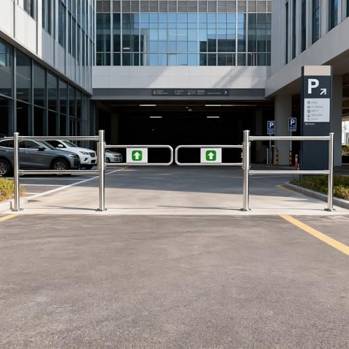 Automatic Rebound Swing Gate - Stainless Steel 1-Way Entrance/Exit Device for Market, Library, Park - Durable 360cm (142in) Outdoor Access Solution