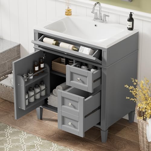 LUMISOL 30" Bathroom Vanity with Single Sink, Modern