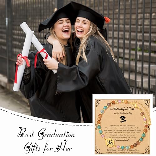 Image of Joycuff Graduation Gifts for Her Him Class of 2026 Graduation Bracelets Inspirational Graduation Compass Bracelet for Women College Graduation Gift for Him Her