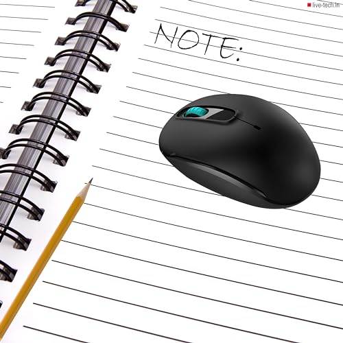 Image of Electro Wolf Wireless Note Mouse, Silent Buttons, 2.4 GHz with USB Mini Receiver, 1600 DPI Optical Tracking, 18-Month Battery Life, Ambidextrous PC /Mac /Laptop (Note)
