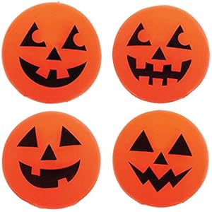 Baker Ross AX363 Pompoen Lichtgevende Stuiterballen Jet Balls – Pack Van 4, Halloween-Feestartikelen Voor Kinderen En…