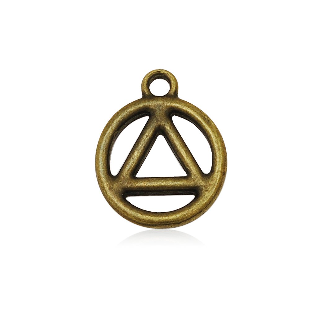 Rosebeading Antique Bronze 20Pcs 15.5 * 19.5Mm Recovery Symbol Charm, Zinc Alloy Metal Filled,Yoga Charms,