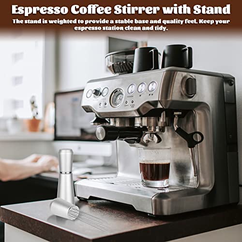 Wdt Espresso Tool Metal Silver Espresso Coffee Stirrer Heavy Duty 8 Pin Wdt Espresso Distribution Tool For Barista 304 Stainless Steel Wdt Coffee Tool Grounds Needle Whisk Distributor With Stand #TOP4