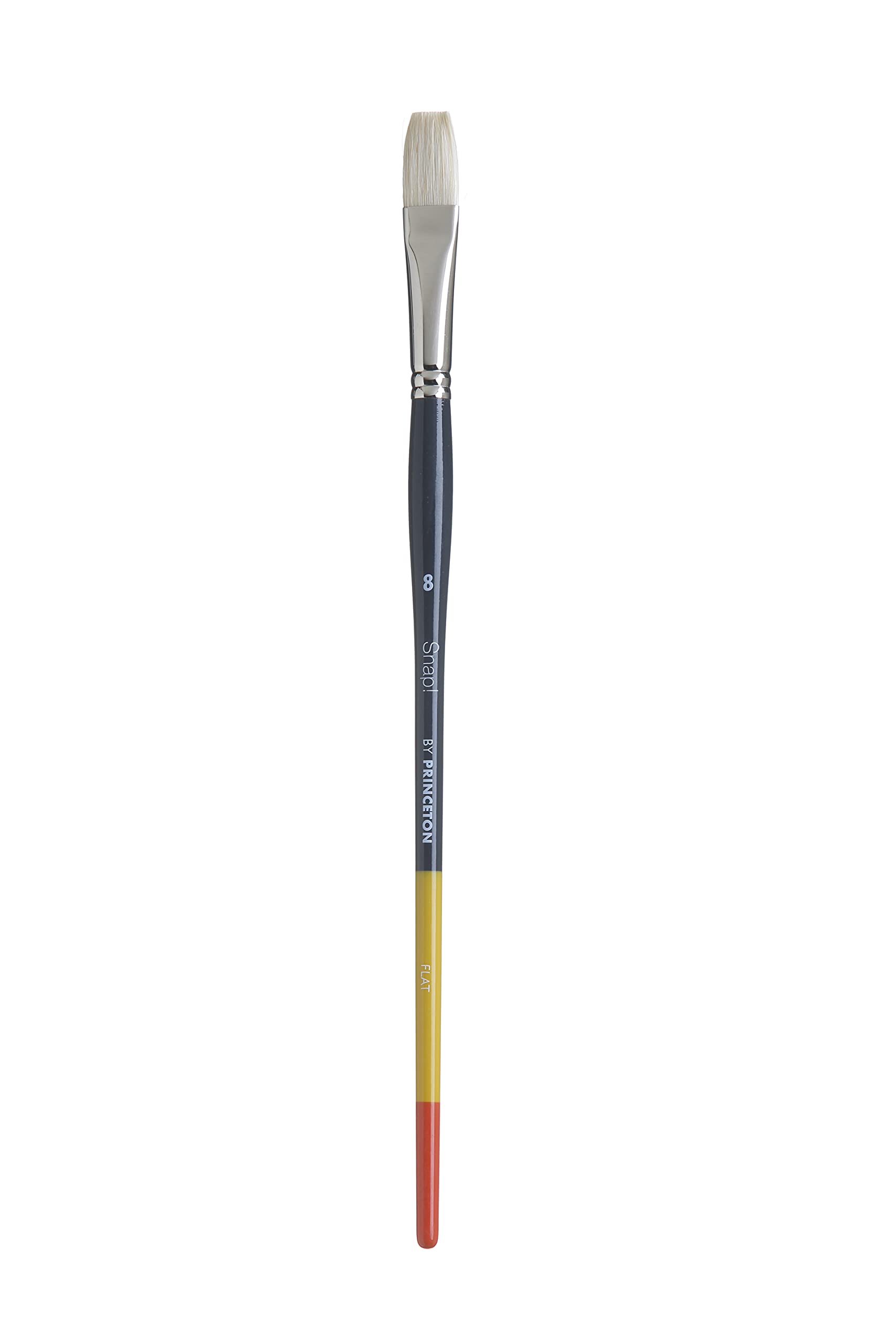 PrincetonSnap! 9700F-8 Bristle Flat 8 Snap Brush, Size 8, Multicolor