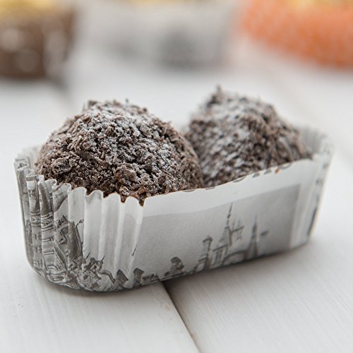 Panificio Premium 3-Inch Baking Cups: Regular-Ridged Elliptical Paper Baking Cups Perfect For Muffins, Cupcakes Or Mini Snacks - Black & White Press Print Design - Disposable And Recyclable - 200-Ct #TOP2