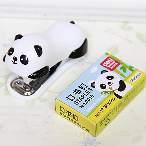 Decora Cute Panda Mini Desktop Stapler Handy Stapler For Christmas Party Favors Home And Office Use With 1000 Pieces Staples #TOP6