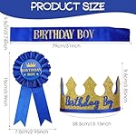 Birthday Boy Hat King Crown Birthday Crown Party Set Party Dress-Up Accessory Supplies for BirthdayParty Decoration - Image 2