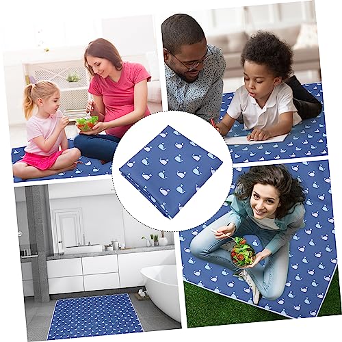 TOGEVAL Hoge Voet Eetkamerstoel Kussen Wasbare Kids Verf Bureau Mat Wasbare Verf Voor Kinderen Splat Mat Baby Activiteit Deken Kwekerij Speelkleed Polyester Blauw Dikker - Afbeelding 7
