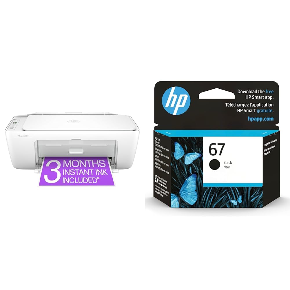 HP DeskJet 2827e Wireless All-in-One Color Printer, Instant Ink