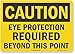 Smartsign U4-1286-RD_14X10"Caution Eye Protection Required Beyond This Point" Reflective Self-Adhesive Decal, 14" x 10"