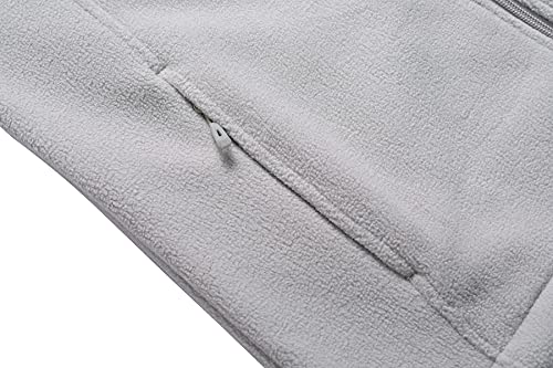 Gimecen Women's Lightweight Full Zip Soft Polar Fleece Jacket Outdoor Recreation Coat With Zipper Pockets #TOP3
