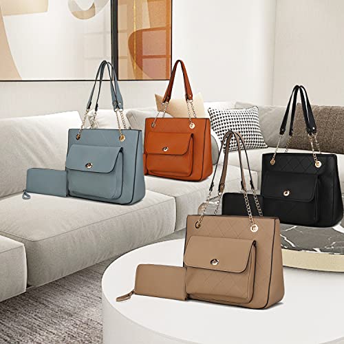 Image of MKF Collection Women Tote Bags Wristlet Wallet Large Designer Handbag Shoulder Bag Top-handle Big Satchel Hobo 2pcs Purse Set