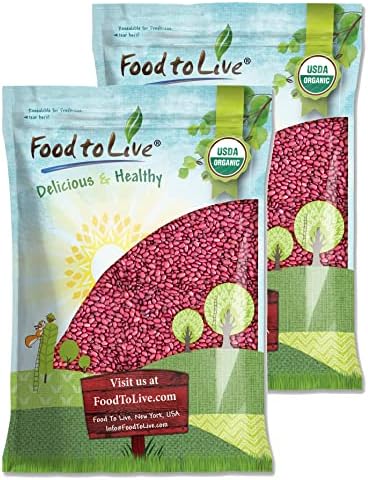 Organic Small Red Chili Beans, 25 Pounds - Non-GMO, Kosher, Vegan, Dry, Raw, Sproutable, Non-Irradiated, Vegan, Bulk, Product of the USA