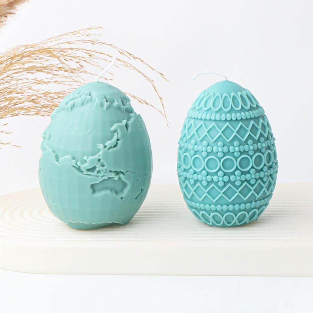 Moule à Bougie en Silicone 3D for œuf de Pâques, Moule à Bougie antiadhésif Moule à gâteau en Mousse Moule à Dessert, Bricolage Artisanat Fondant Bonbons Cupcake Savon Moule à pâtisserie