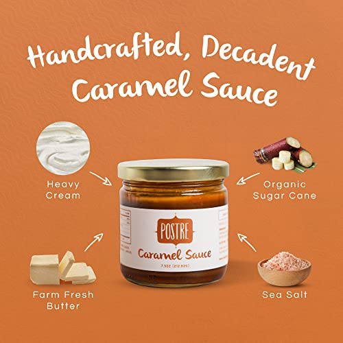 Postre - Sea Salt Caramel Sauce, Handcrafted Rich And Buttery Caramel Sauce For Coffee, Ice Cream Toppings, Gourmet Snacks, Desserts And More, Alternative To Caramel Syrup, 7.5 Oz Jar #TOP2