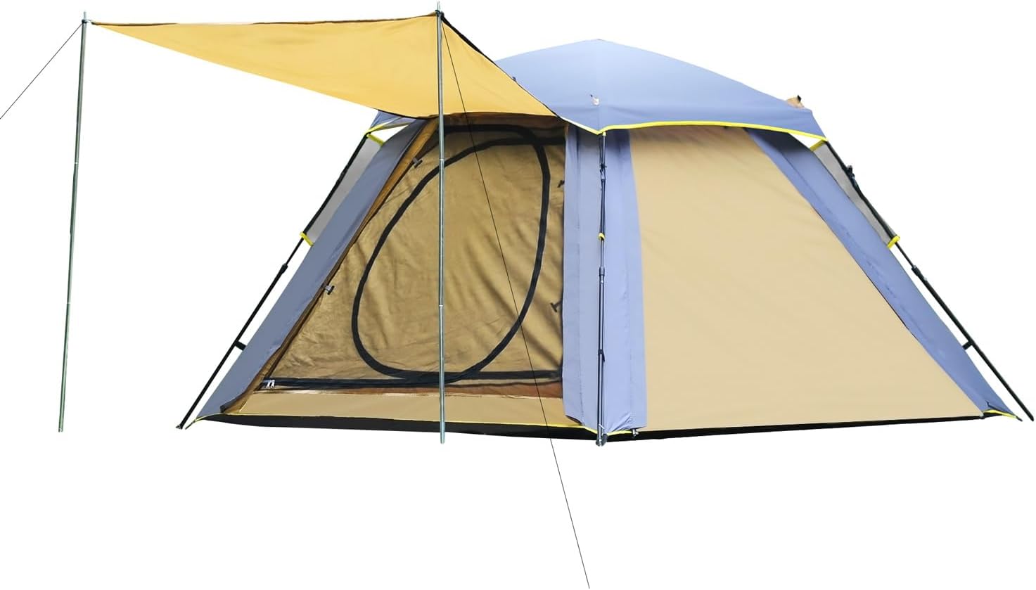 Wind Tour 3-4 Persons Instant Automatic Family Camping Tent Quick Set up Tent for Beach, Traveling, Hiking, Mountaineering, Outdoor Activities