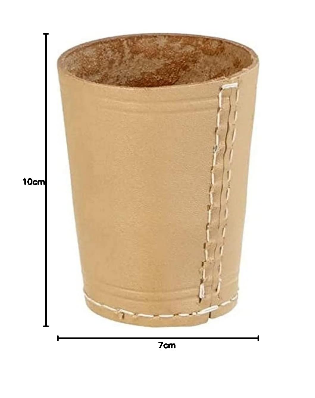 Lederwürfelbecher natur