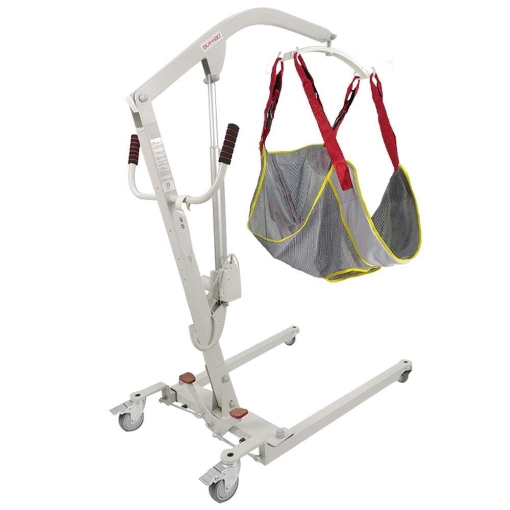 Grúa eléctrica para Pacientes en casa, para traslado de Personas Mayores de la Cama a la Silla con Dispositivo de Descenso Manual, fácil de Montar.