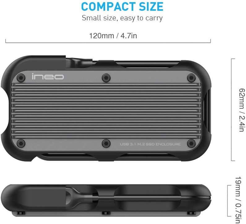 Avolusion ineo (C2594-480G+32) Rugged Mini 480GB (512GB) USB 3.1 Portable External SSD + Free 32GB USB Flash Drive [Ultra Speed R/W up to 950MB/s] - IP66 Waterproof & Military-Grade Shockproof