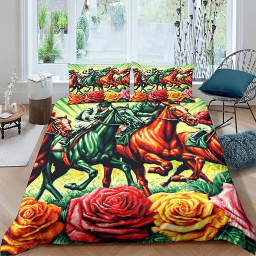 Déco chambre garçon ado avec la parure de lit cheval 135x200cm effet 3D ultra douce