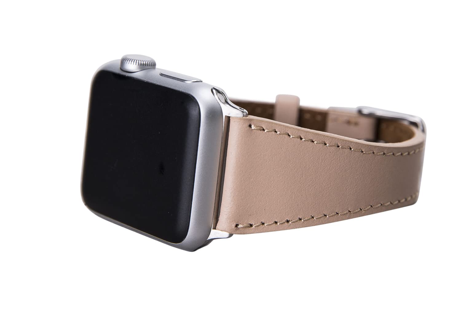 Full Grain Leather Slim Nude Pink Band for Apple Watch