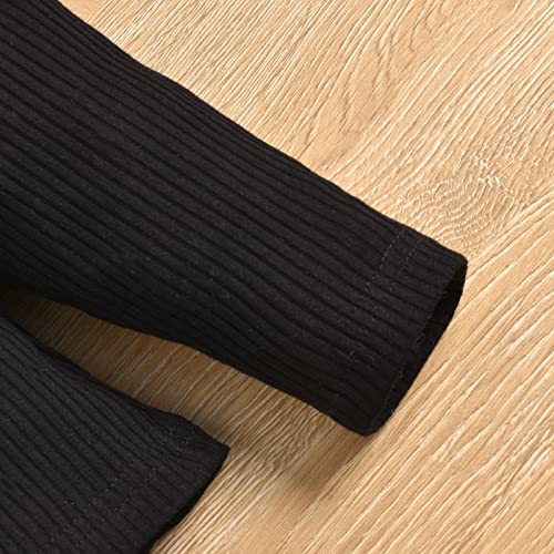 Softcomfy Toddler Kids Baby Girl Clothes Knitted Long Sleeve Pom Pom Sweater Tops Black Skirt Fall Outfits Fashion Clothing (Black High Neck, 6-7 Years) #TOP6