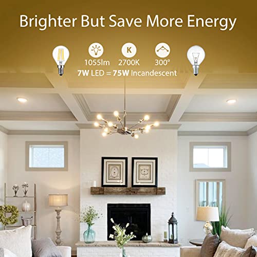 LVWIT 7W SES E14 Led Bulbs,Small Screw Light Bulb E14,G45 Golf Ball LED Filament Bulb 75W Incandescent Equivalent,1055Lm Super Bright - Image 3