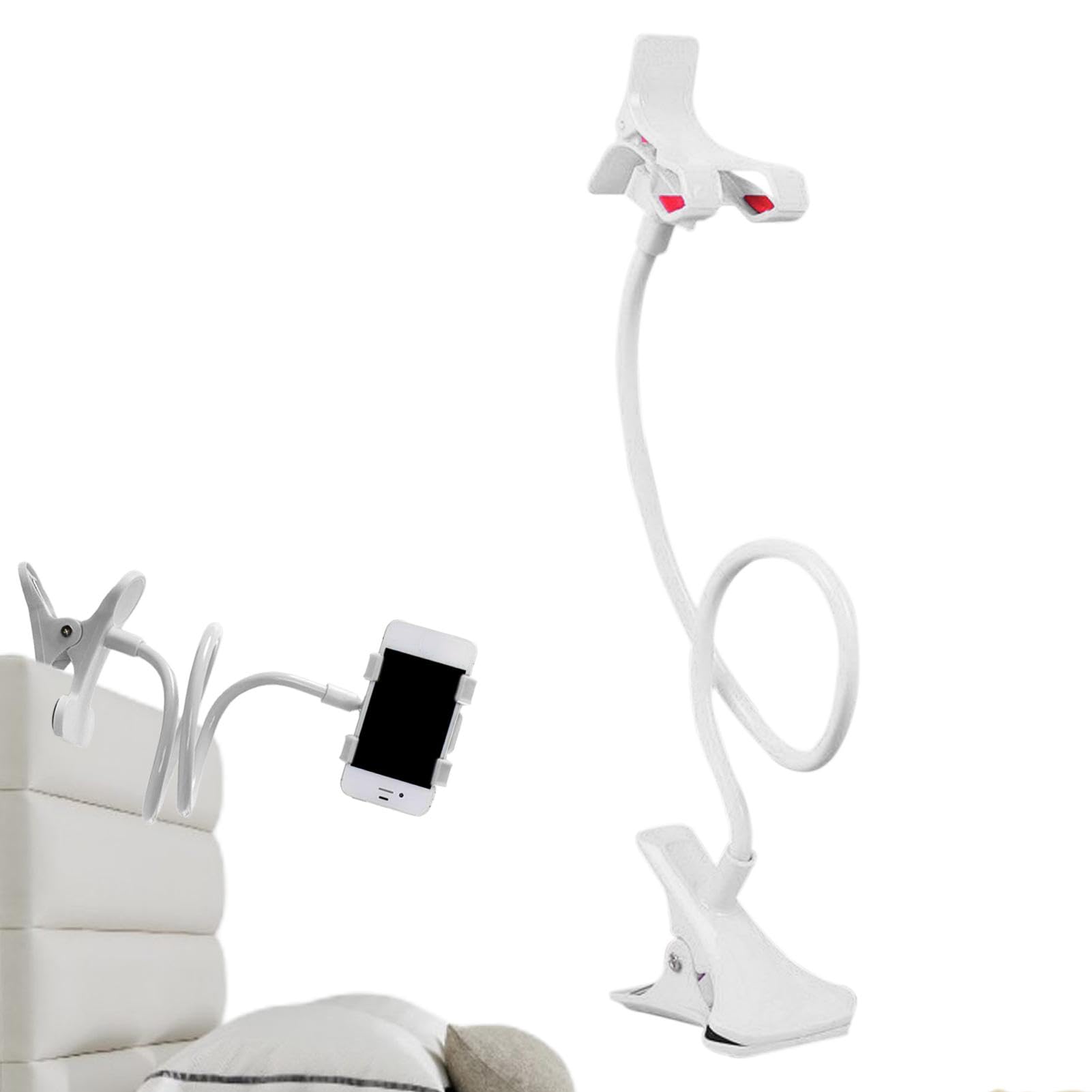 Support Téléphone Flexible Pour Lit - Bras Réglable 360° - Fixation Murale Ou Chevet