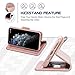 Arae Case for iPhone 11 Pro max Wallet Case Cover with Card Holder PU Leather with Wrist Strap and [4-Slots] ID&Credit Cards Pocket for iPhone 11 Pro max 6.5 inch - Rosegold