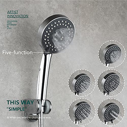 Pommeau douche à main haute pression ABS économie eau 5 jets de pluie - 7
