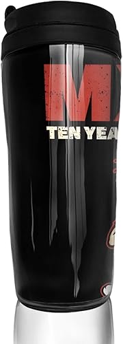 Miniatura 3 de Tazas de café de 12 onzas con banda M1xpx de doble capa aislada botella de agua con tapa, vaso de café para bebidas frías y calientes