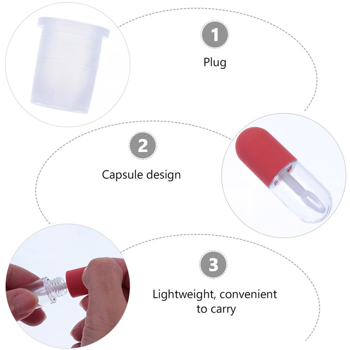 Tubos Rellenables de Brillo de Labios de 4,5ml de Plástico 20 que Aman la Belleza para Principiantes y Amigas Femeninas