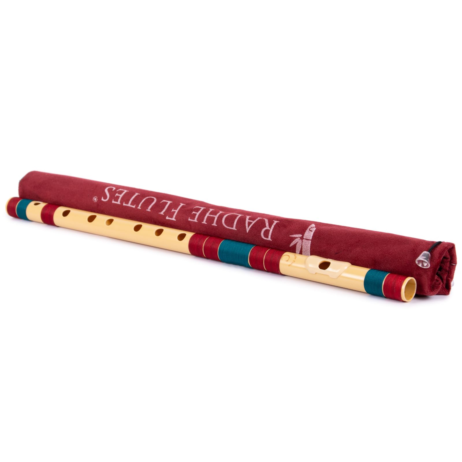 Radhe Flutes | PVC Fiber | C Natural | Right Handed | Maroon & Dark Green Threads | Assorted Colours for Velvet Cover + Complete Flute Beginners Online Course In Hindi and English 2