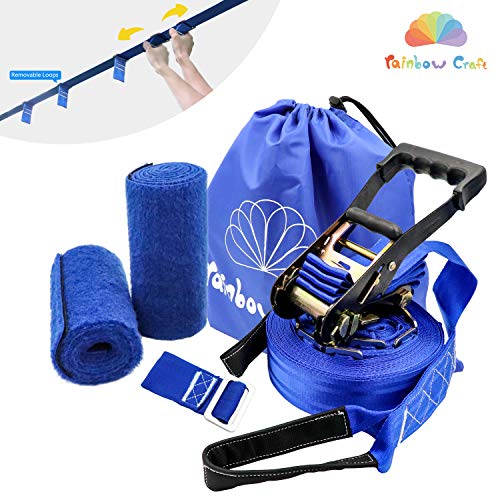 Rainbow Craft Hanging Obstacle Course Accessories for Kids Ninja Line Slacker Line