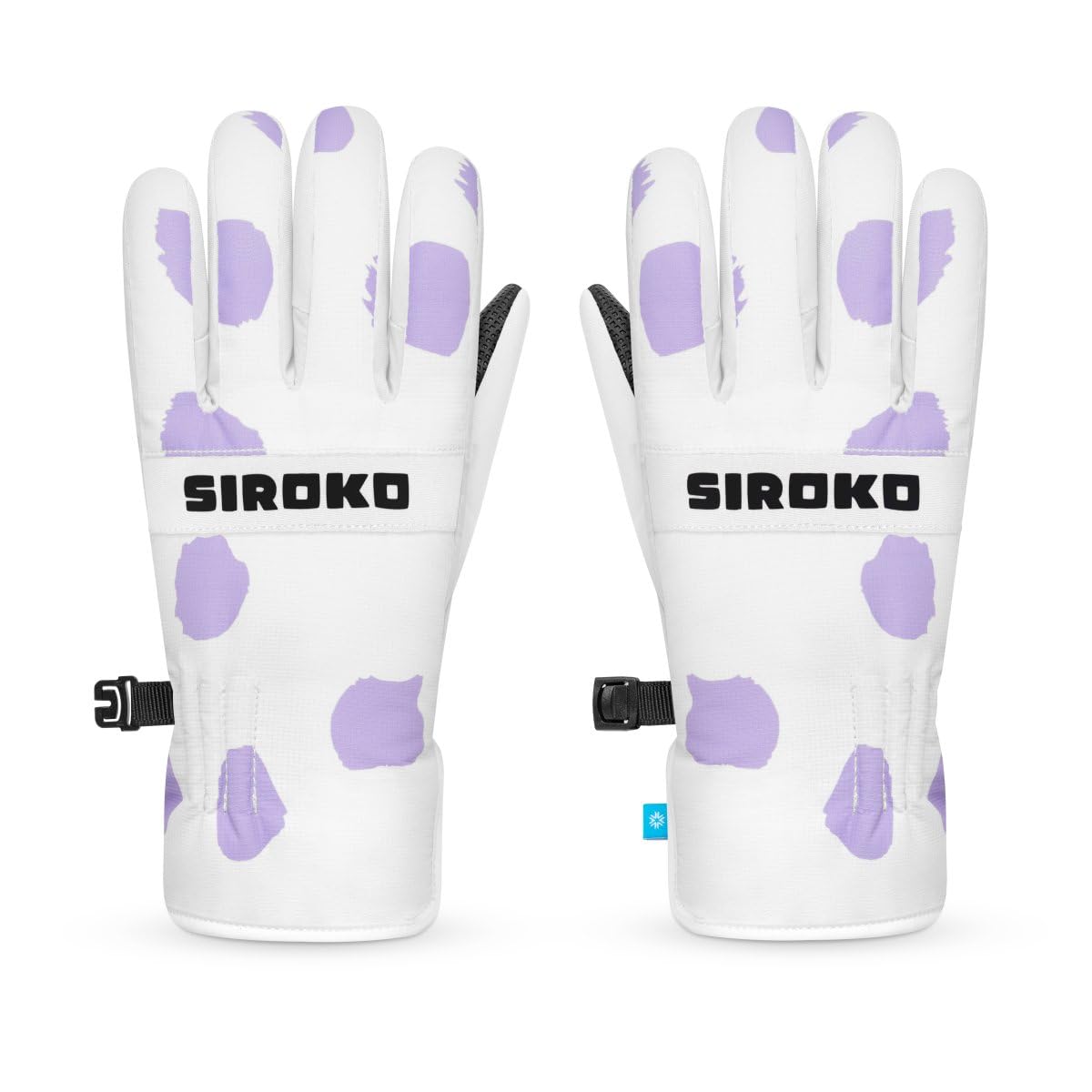 SIROKO Guantes térmicos esquí niños esquí y Nieve Doodle Blanco