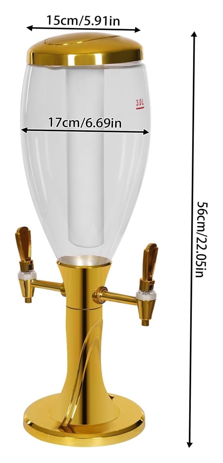 Getränkespender, for Bierdosen, Margarita-Turm, Mimosa-Turm, Grillparty-Zubehör, Bar-Zubehör for Zuhause, 3 l Eistee, Limonade, Wasser