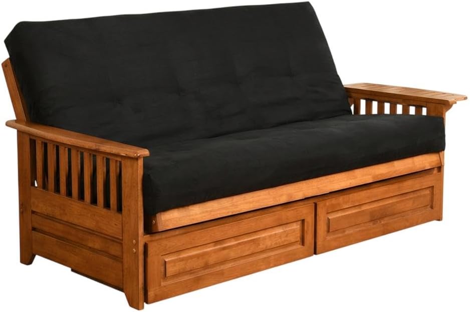 Starlight Canyon Home Brown Futons with 100% Polyester Fabric, Sturdy Frame, Comfortable Seating, Stylish Design for Living Room, Lounge, or Guest Room