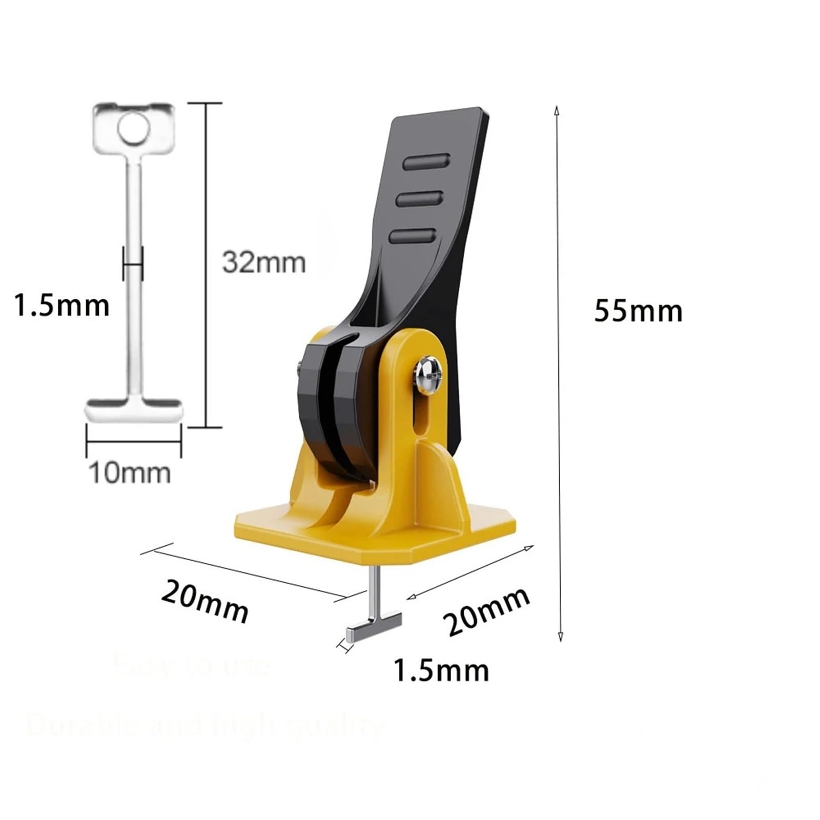 Système de nivellement carrelage, 100 à 200 pièces, clips, outils construction, niveleur, ajusteur, localisateur, entretoises for mur en porcelaine Pour la Pose de Carreaux Sol(100pcs yellow)