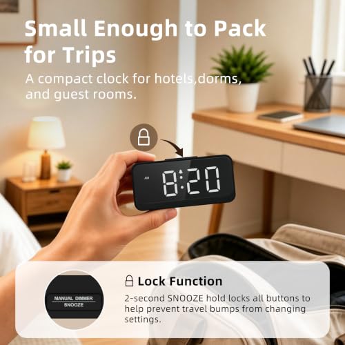 Battery Operated Small Alarm Clock: Compact Cordless Design - Image 4
