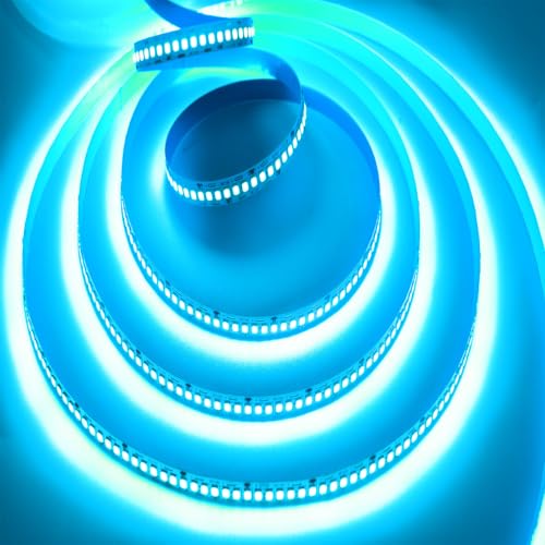 Image of SUYOOULIN LED Strip Lights, SMD 2835 1800 LEDs Light Strips, 50ft /15m 27000LM Flexible AC 110V Waterproof IP44 LED Ribbon Lighting for DIY Christmas Home Indoor Outdoor Decor(Ice Blue)