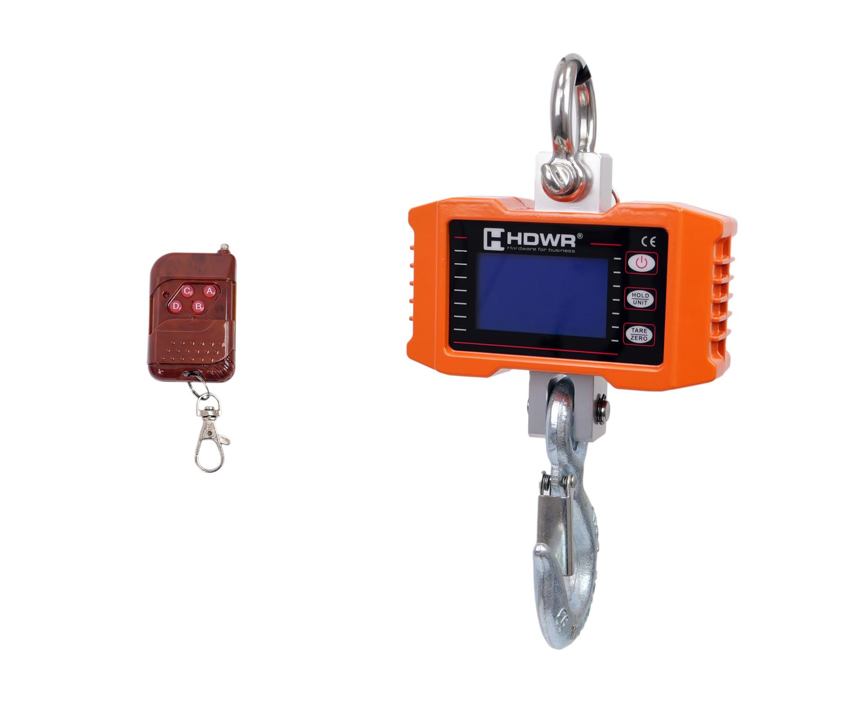 HDWR wagPRO-H500P Hakenwaage 500 kg mit Fernbedienung, Hängewaage | Bildschirm-Pause, Tara, LCD-Anzeige, Messung in Kilogramm und Pfund, kompakt